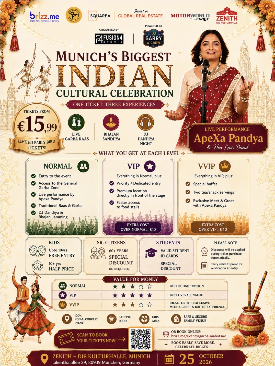 Munich's Biggest Indian Cultural Celebration — ApeXa Pandya live, 25 October 2026, Zenith Die Kulturhalle Munich